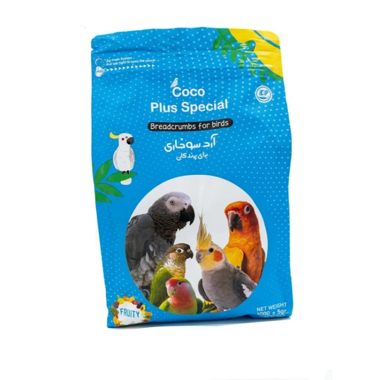 آرد سوخاری طوطی و پرندگان زینتی کوکو پلاس مدل اسپیشیال وزن ۱۰۰۰ گرم