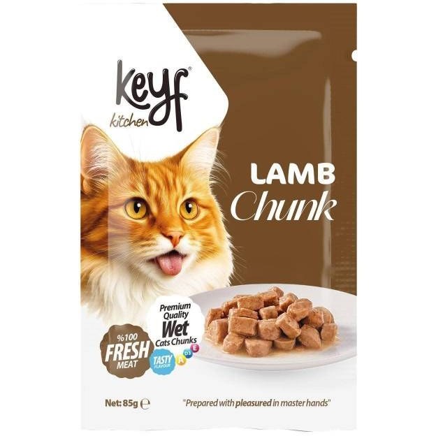 پوچ گربه keyf طعم گوشت بره 85 گرم (۲ عدد)