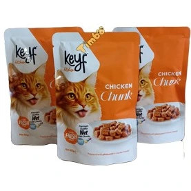 پوچ گربه keyf با طعم مرغ وزن ۸۵ گرم (۲ عدد)